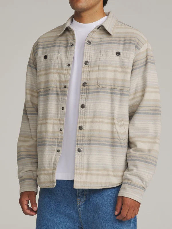 Katin Harold Stripe Shirt Jacket: Sand