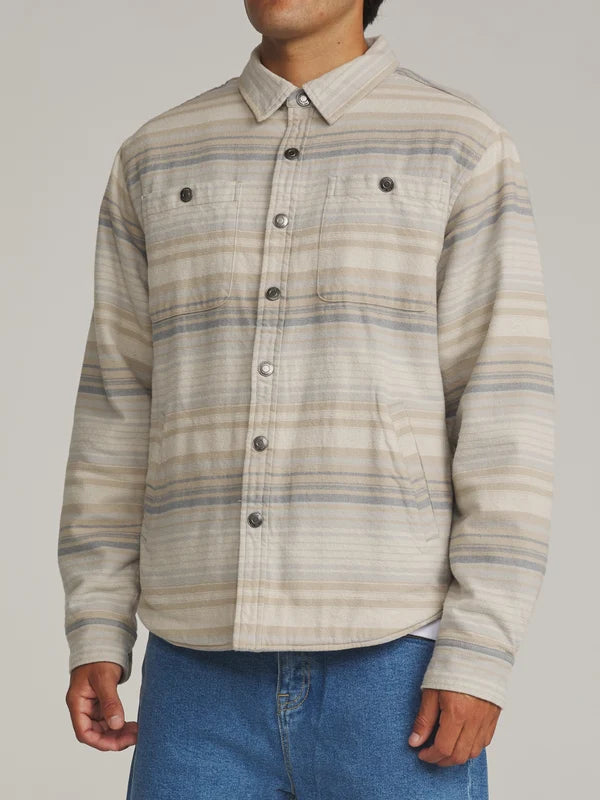 Katin Harold Stripe Shirt Jacket: Sand