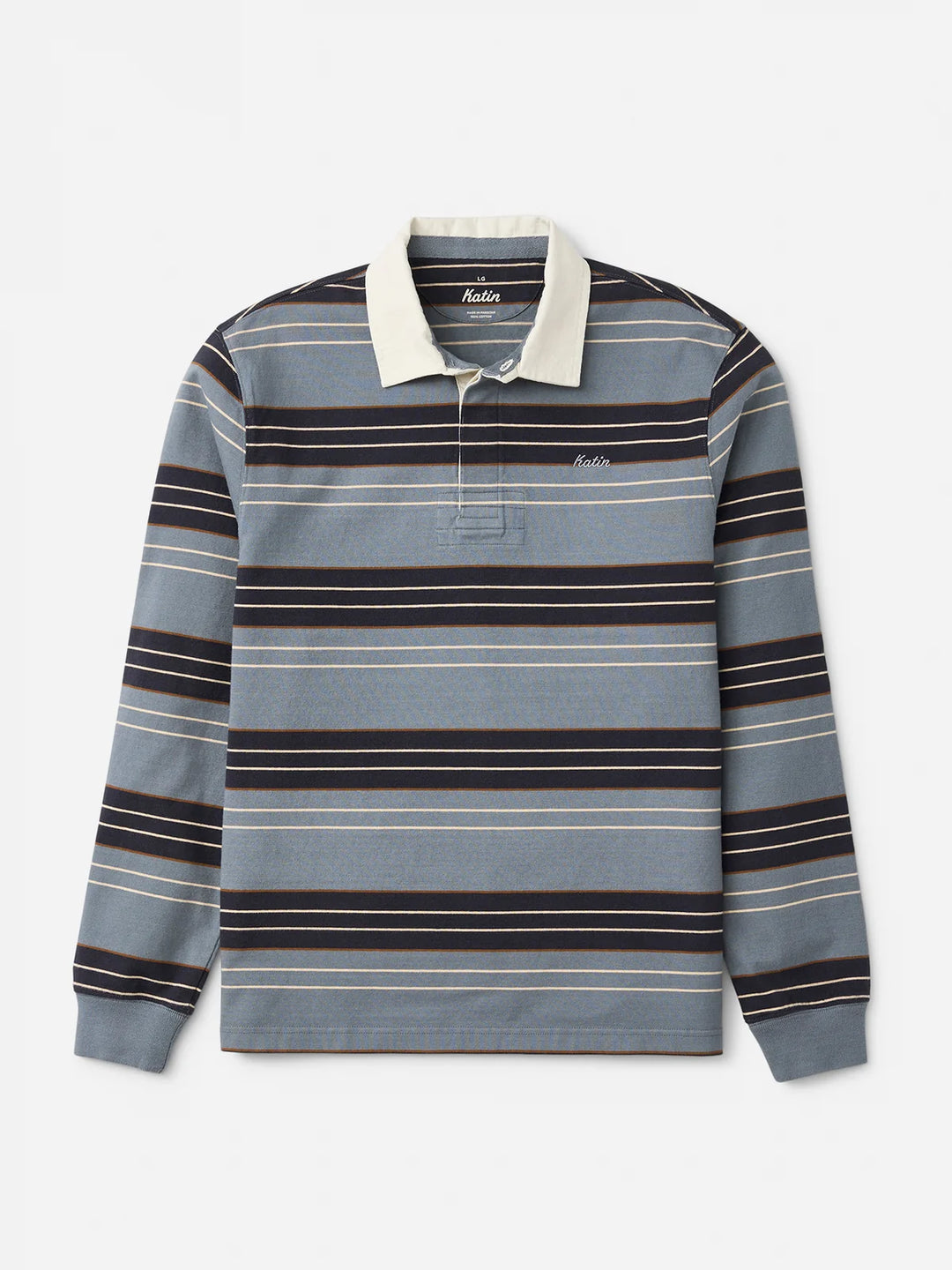 Katin Greg LS Rugby Polo: Storm Blue