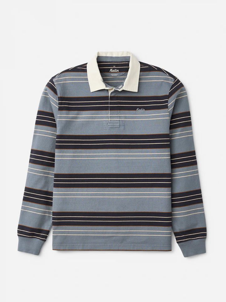 Katin Greg LS Rugby Polo: Storm Blue