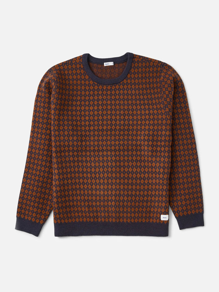 Katin Check Sweater: Rust/Navy