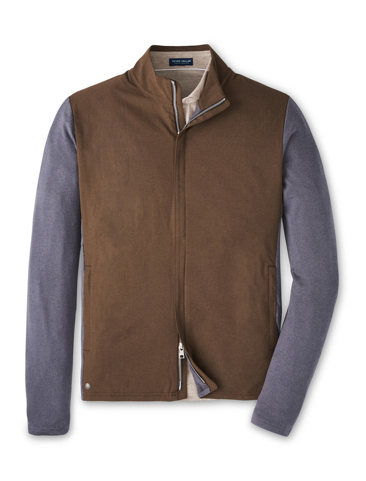 Peter Millar Solstice Performance Hybrid Full-Zip Cardigan: Antique Walnut