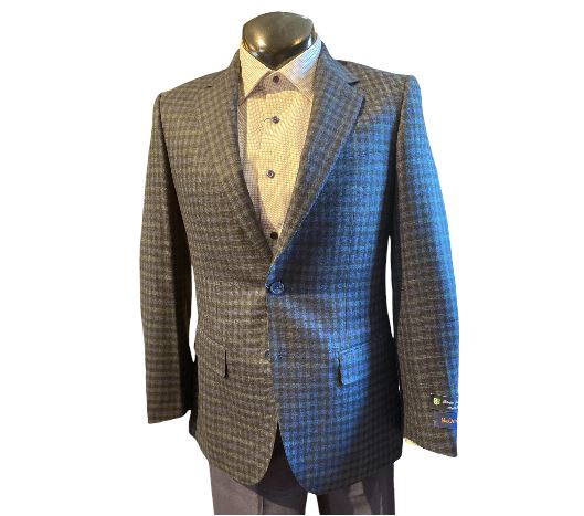 MaxDavoli by MaxMan Blue Plaid Soft Coat