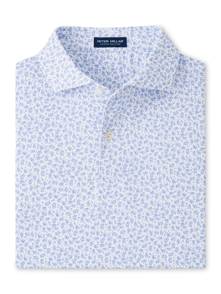 Peter Millar Crown Crafted Olive Grove Performance Jersey Polo: White