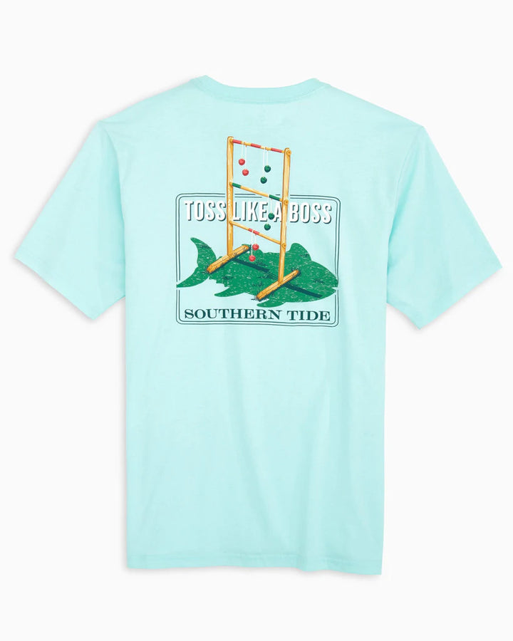 Southern Tide Ladderball Toss Like a Boss T-Shirt: Wake Blue