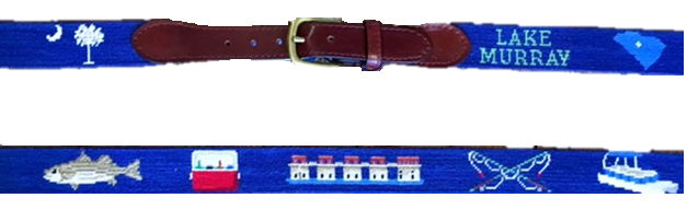 Smathers & Branson Needlepoint Belt - Lake Murray South Carolina Limited Edition