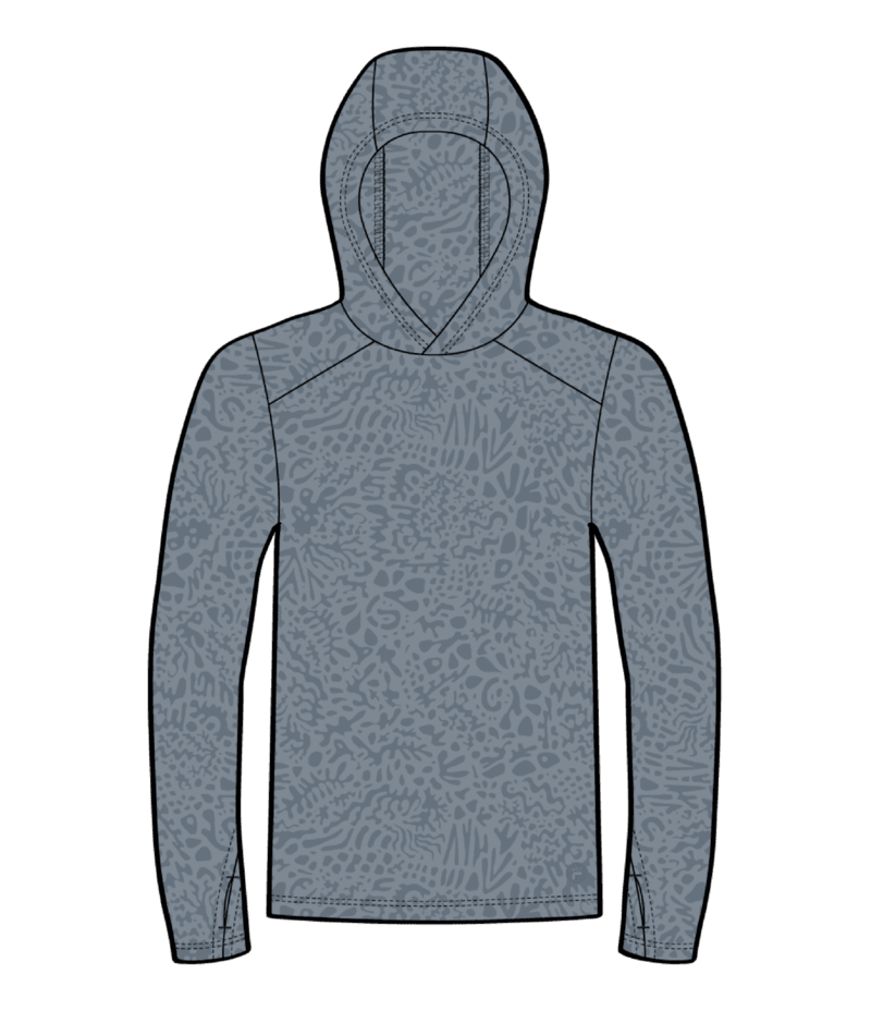 Free Fly Men's Bamboo Lightweight Hoodie: Drifter Print - Windward Blue