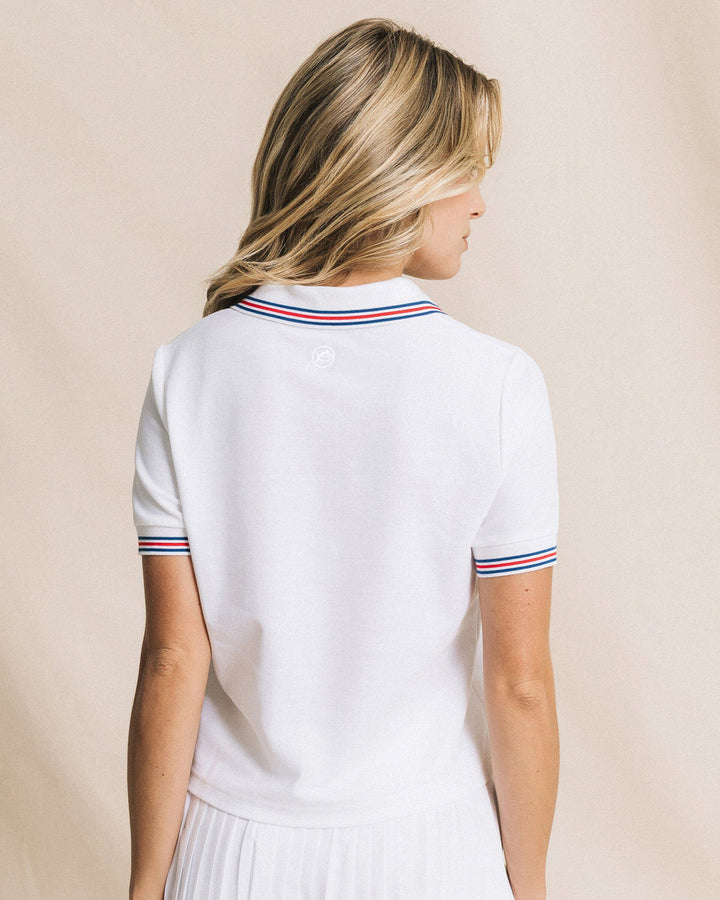 Southern Tide Laura Boxy Polo Shirt: Classic White
