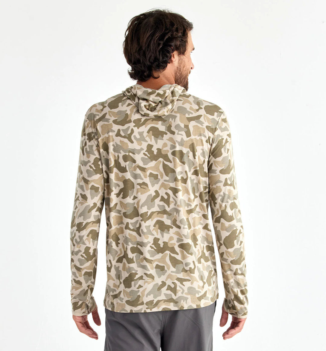 Free Fly Men's Bamboo Lightweight Hoodie: Barrier Island Camo