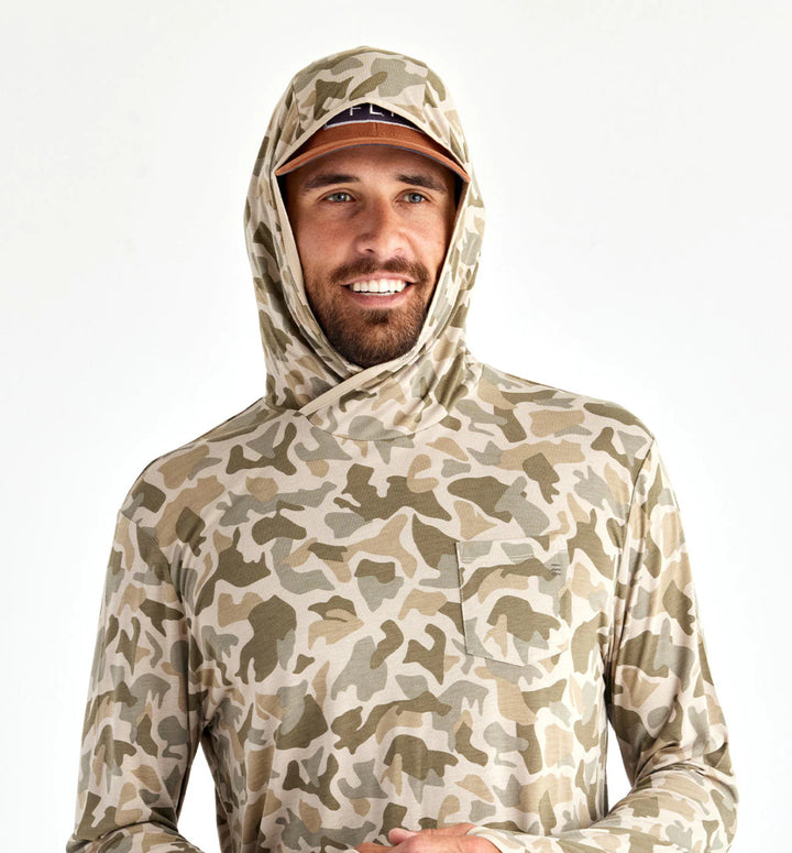 Free Fly Men's Bamboo Lightweight Hoodie: Barrier Island Camo