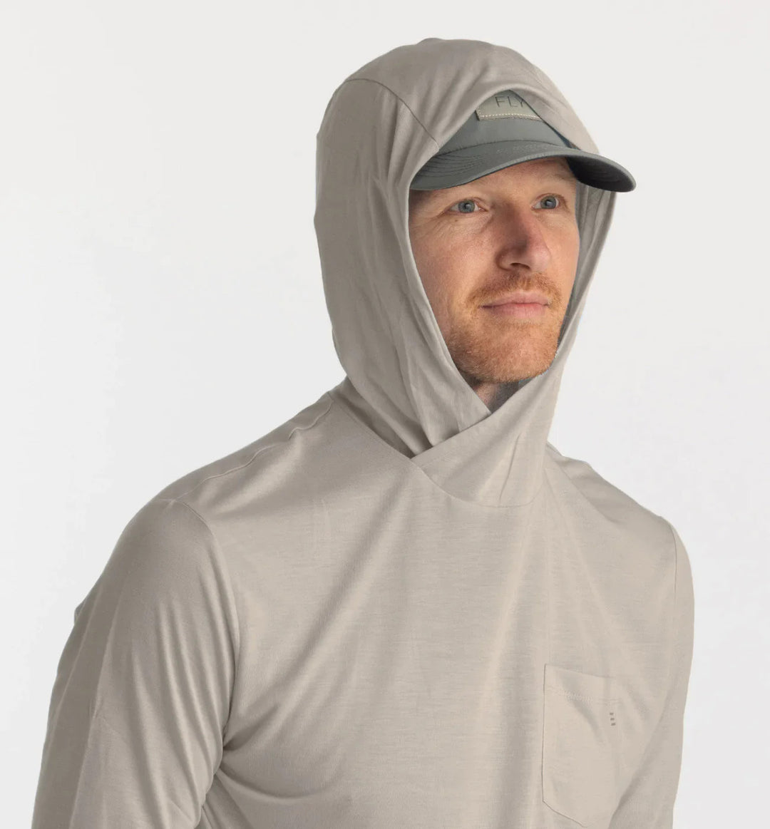 Free Fly Men's Bamboo Lightweight Hoody: Sandstone