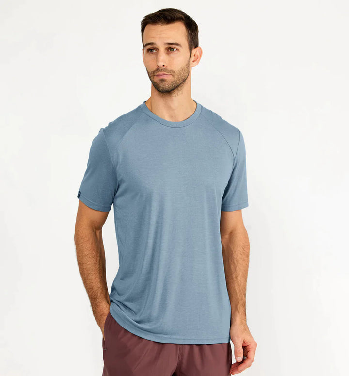 Free Fly Men's Bamboo Lightweight Tee: Blue Fog