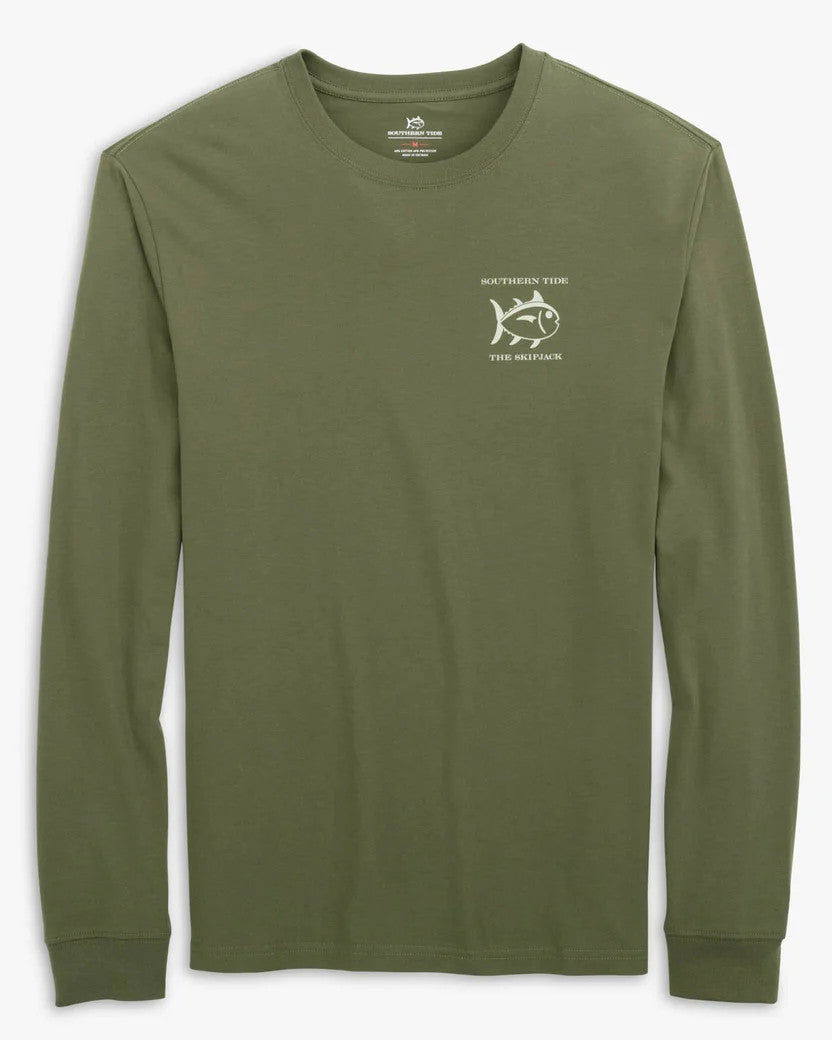 Southern Tide Livin Lodge Skipjack Fill Long Sleeve T-Shirt: Slaton Sea Green