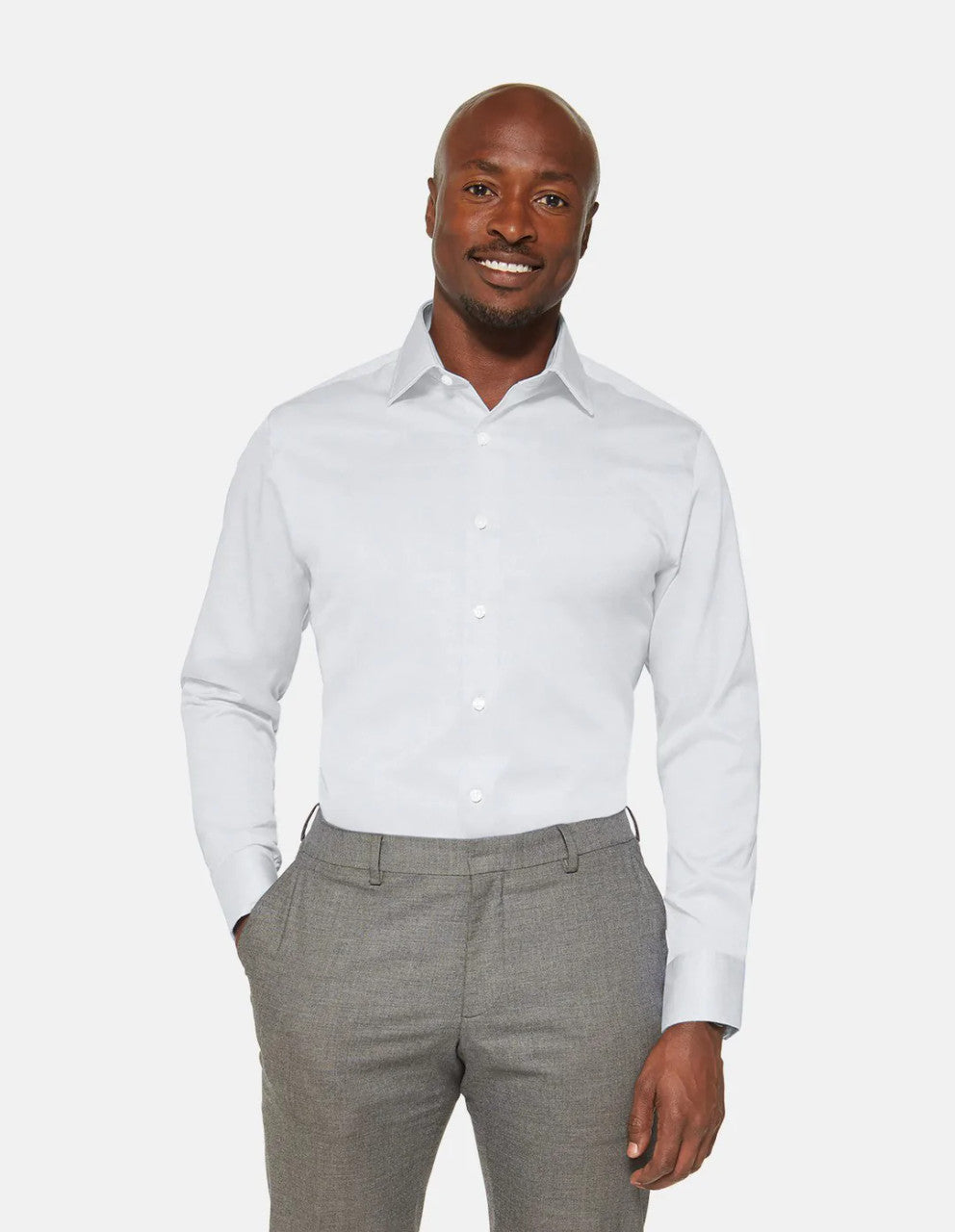 Stantt Fine White Poplin Dress Shirt