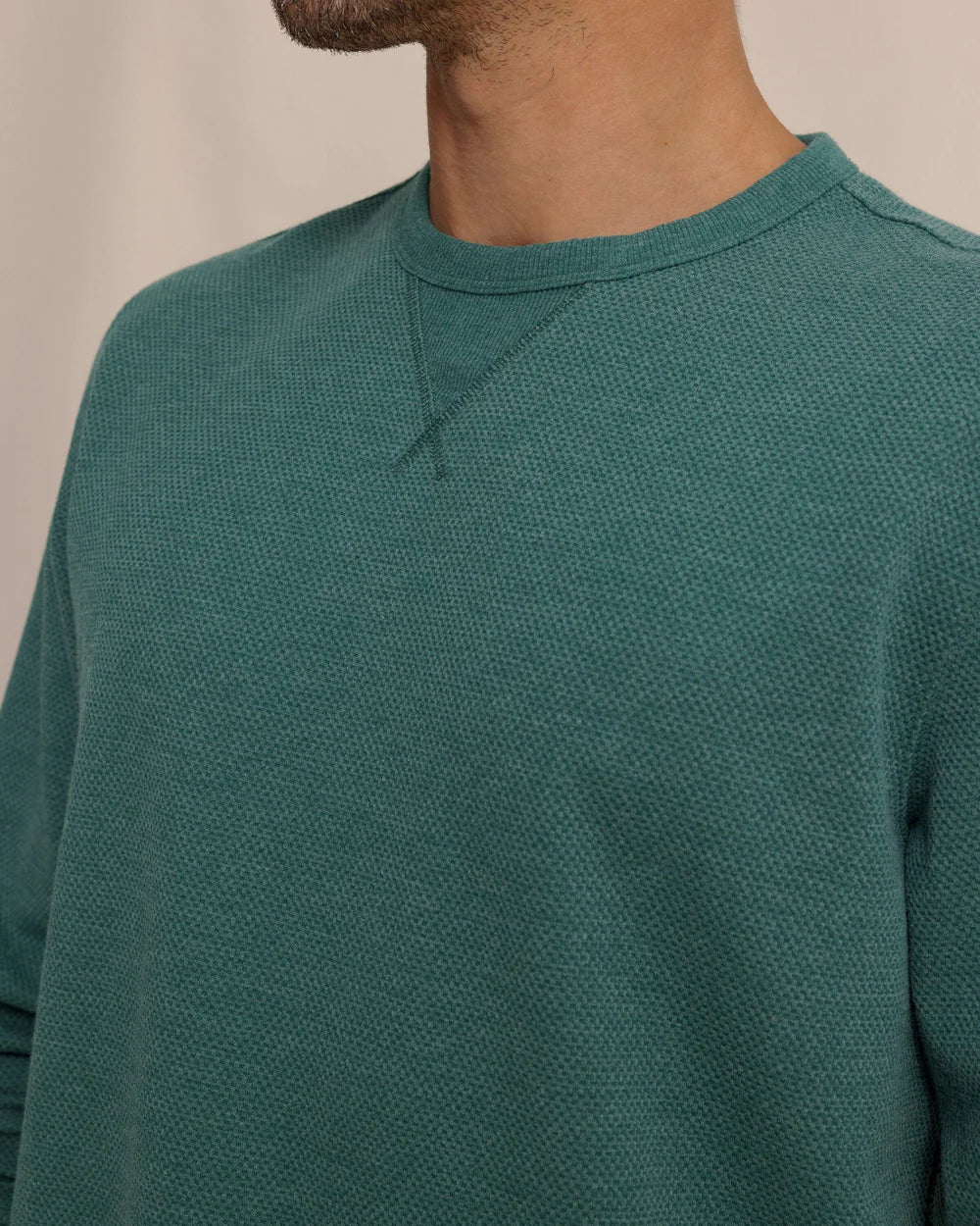 Southern Tide Lowland Luxe Textured Crew: Salt Meadow