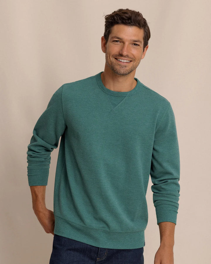 Southern Tide Lowland Luxe Textured Crew: Salt Meadow