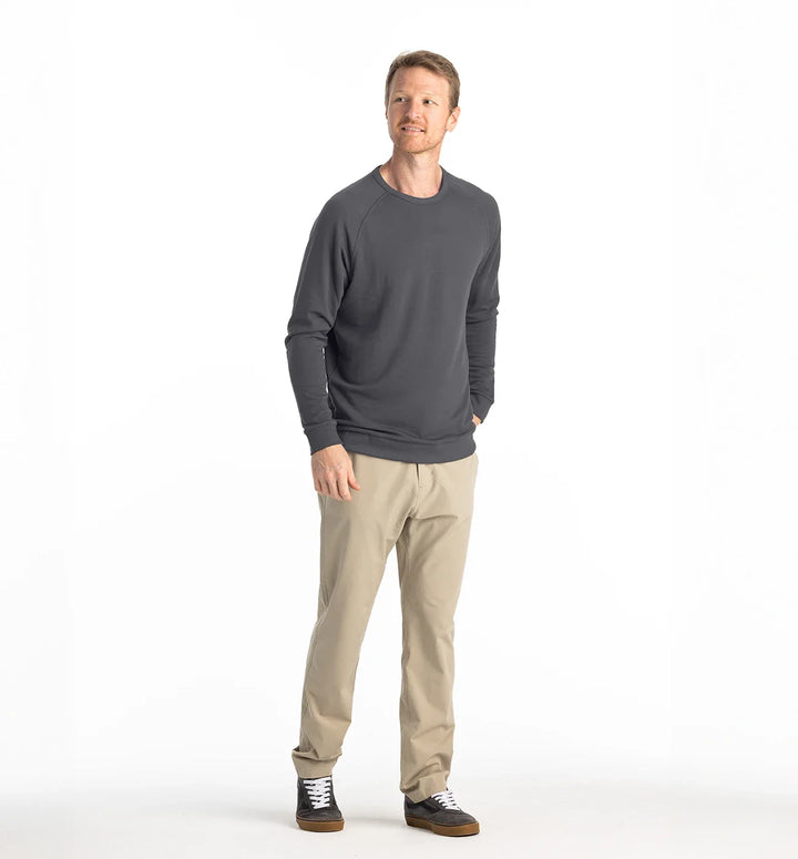 Free Fly Men's Bamboo Lightweight Fleece Crew: Black Sand
