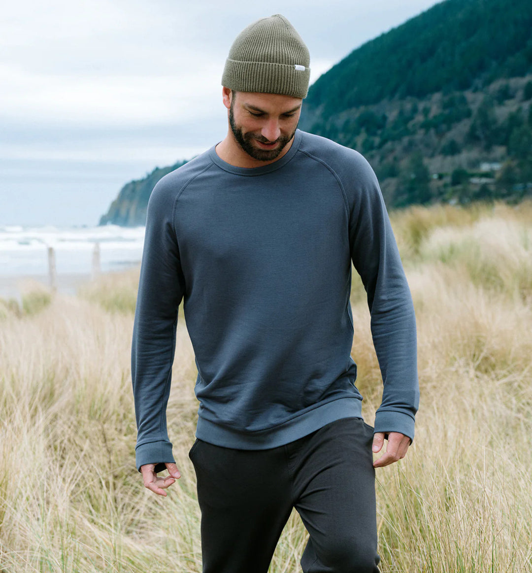 Free Fly Men's Bamboo Lightweight Fleece Crew: Storm Cloud