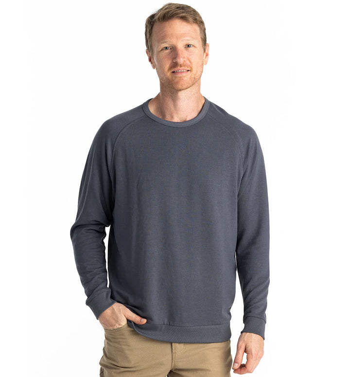 Free Fly Men's Bamboo Lightweight Fleece Crew: Storm Cloud