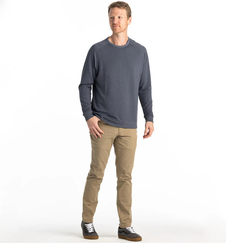 Free Fly Men's Bamboo Lightweight Fleece Crew: Storm Cloud