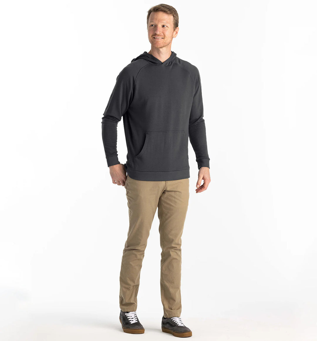 Free Fly Men's Bamboo Lightweight Fleece Hoodie: Black Sand