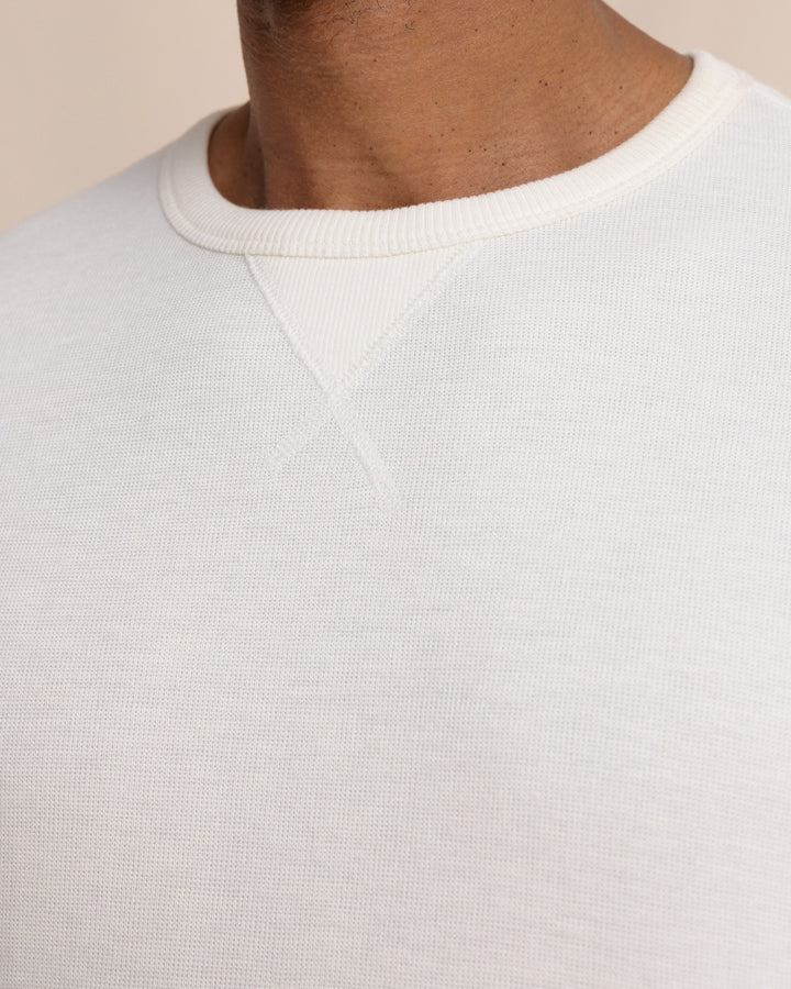 Southern Tide Long Sleeve East Bay Crew: Sand White