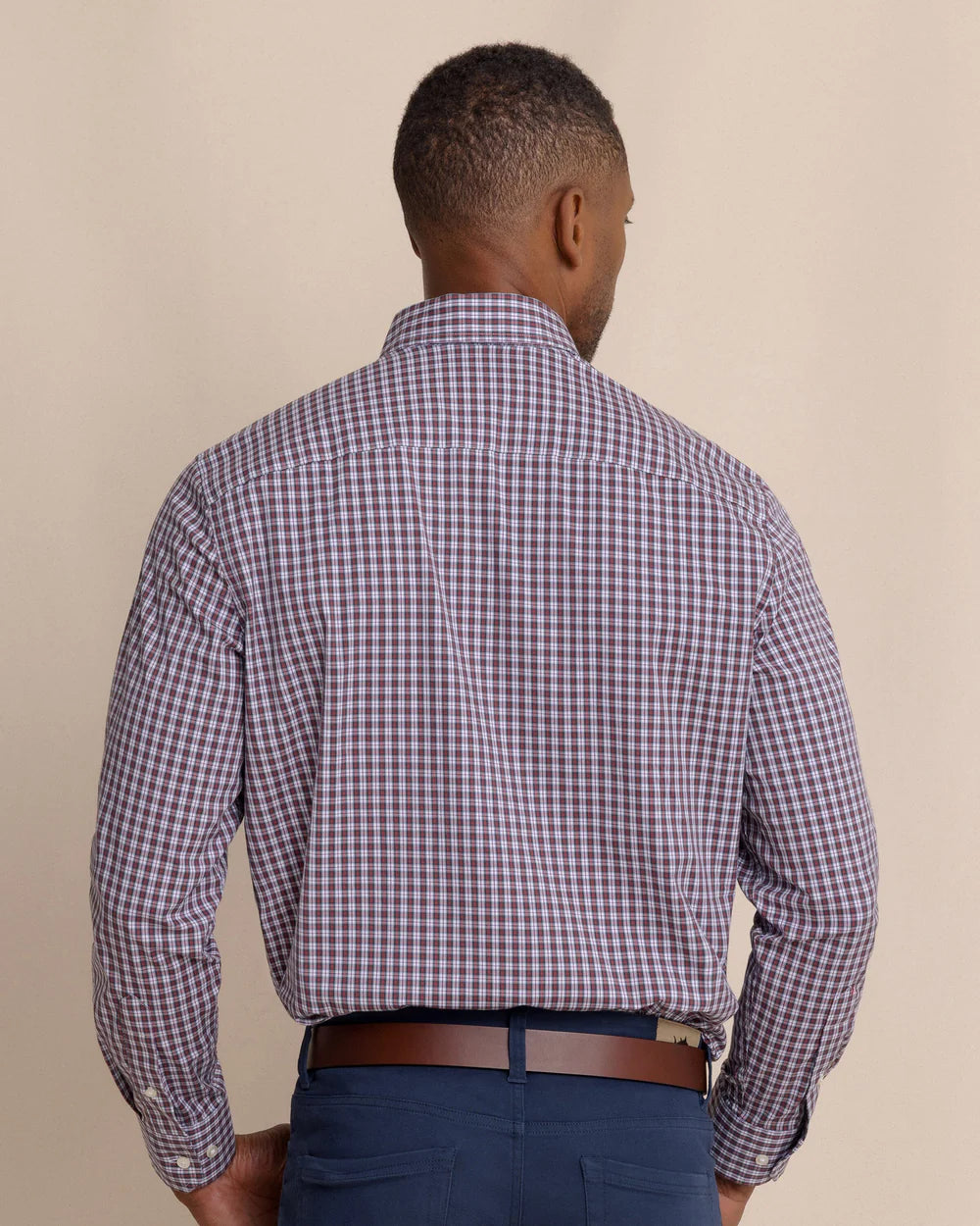 Southern Tide MacDuff Tartan Charleston Sport Shirt: Crab Red