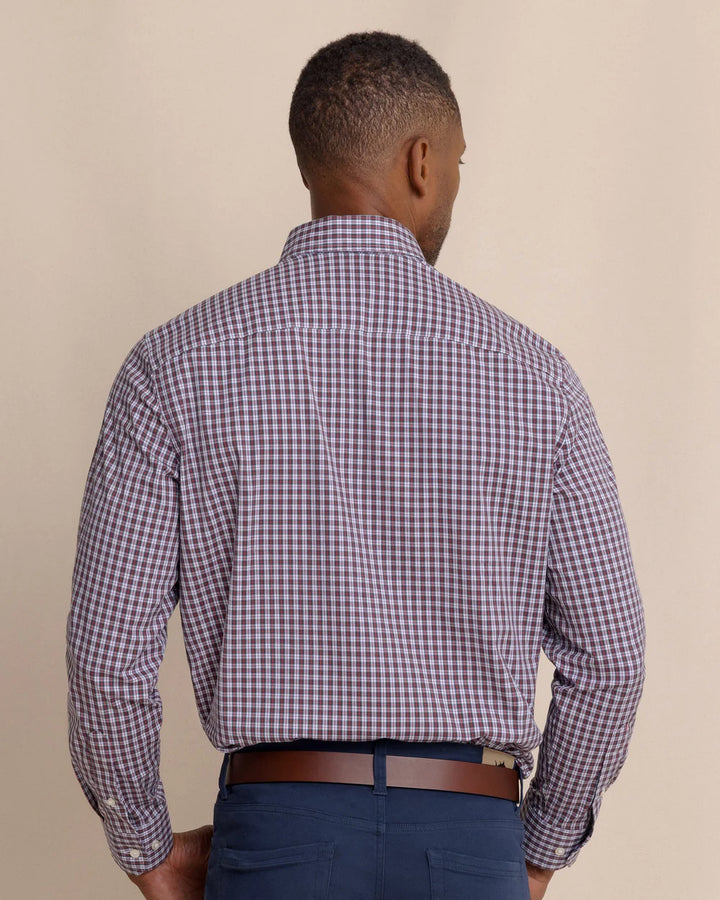 Southern Tide MacDuff Tartan Charleston Sport Shirt: Crab Red