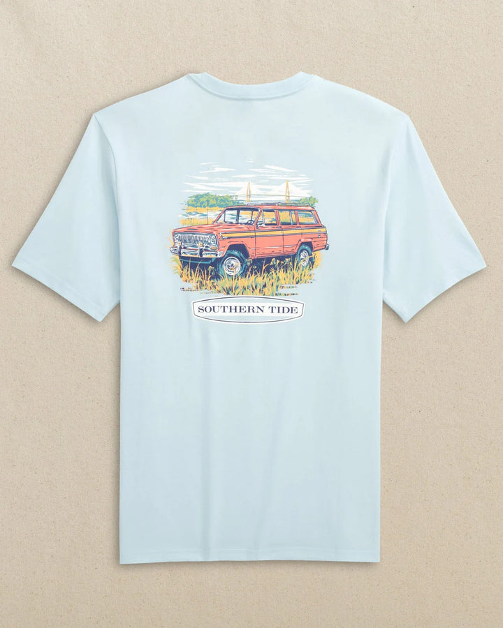 Southern Tide Marsh Wagon Short Sleeve T-shirt: Clear Day Blue