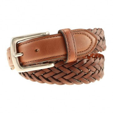 T.B. Phelps Maxwell Braided Leather Belt: Tan