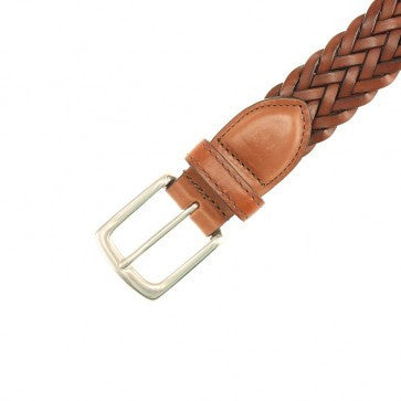 T.B. Phelps Maxwell Braided Leather Belt: Tan