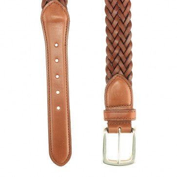 T.B. Phelps Maxwell Braided Leather Belt: Tan