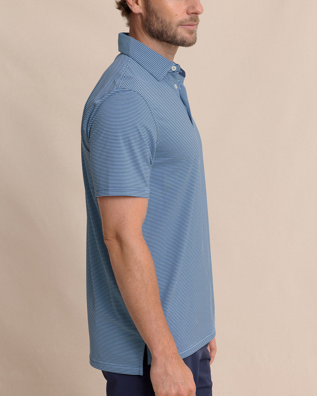 Southern Tide brrr°-eeze Meadowbrook Stripe Polo: Ocean Channel