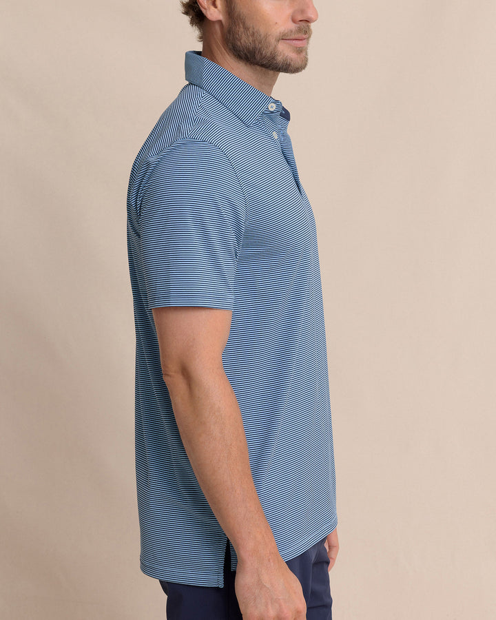Southern Tide brrr°-eeze Meadowbrook Stripe Polo: Ocean Channel