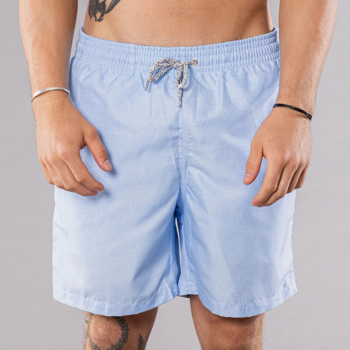 Michael's Solid Linen Swim Trunks w/ Cyclist Liner: Sky