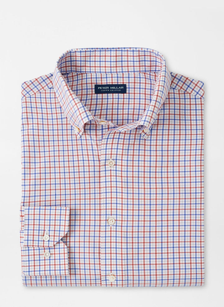 Peter Millar Crown Crafted Moors Performance Poplin Sport Shirt: Scarlet Lily