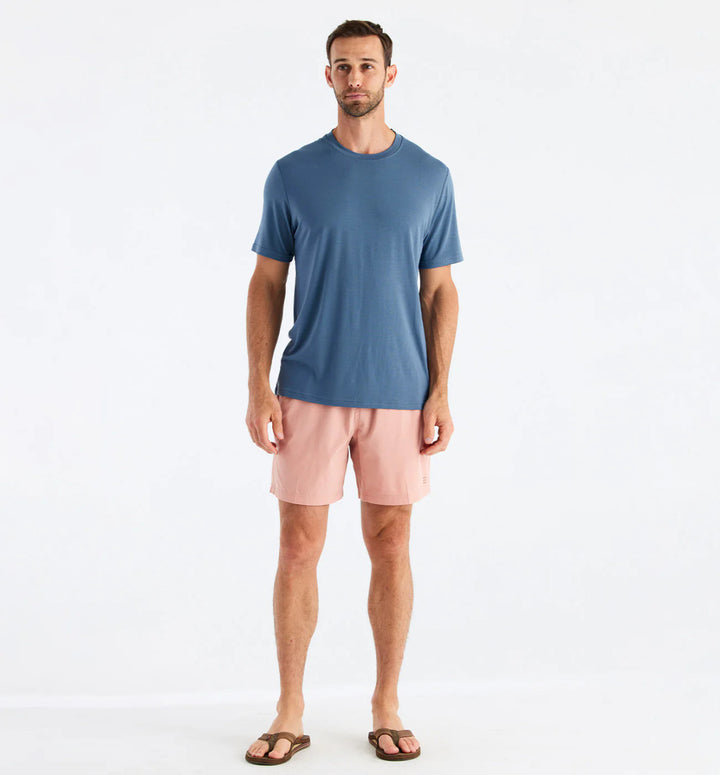 Free Fly Men's Bamboo Motion Tee: Slate Blue