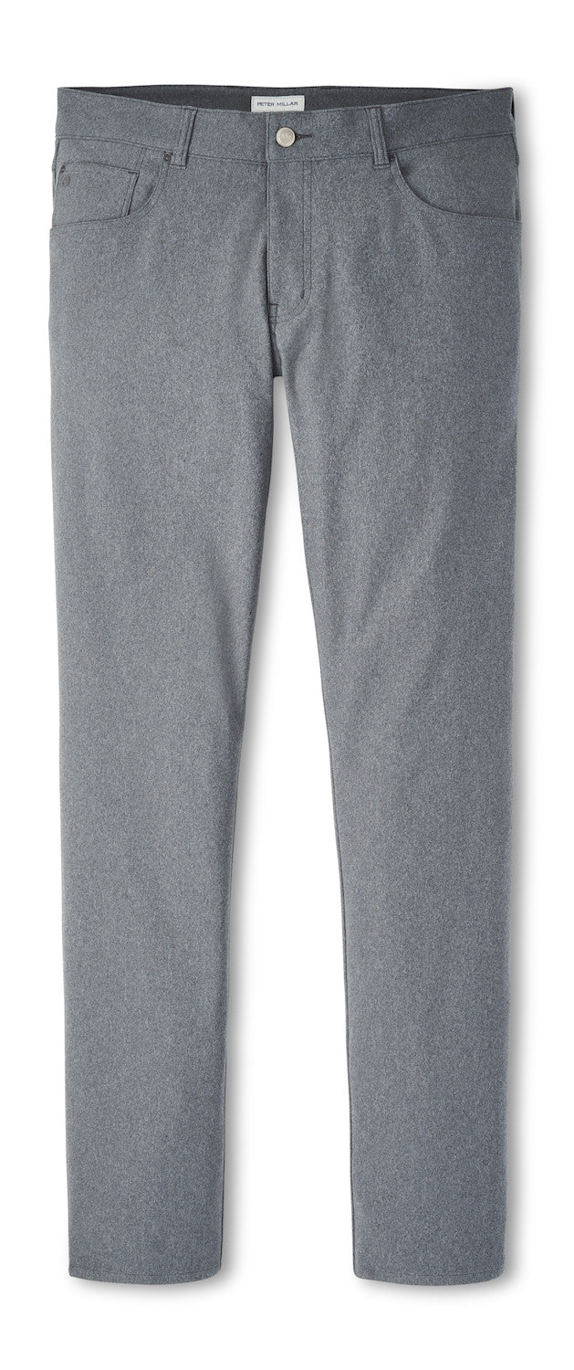 Peter Millar Brevard Performance Flannel Five-Pocket Pant: Charcoal