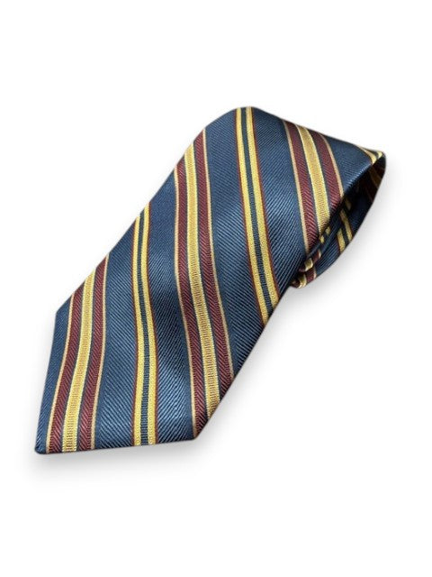 R Hanauer Navy Delta Stripes Necktie
