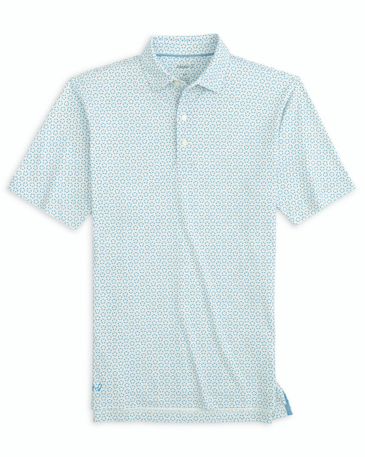 Johnnie-O Tatum Printed Polo: White