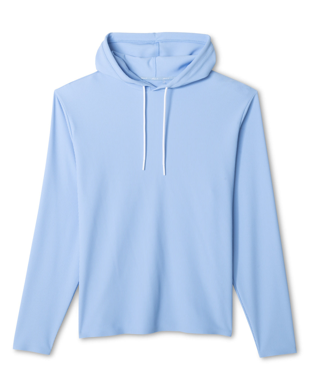 Johnnie-O Hoppin Ribbed Knit Performance Hoodie: Gulf Blue