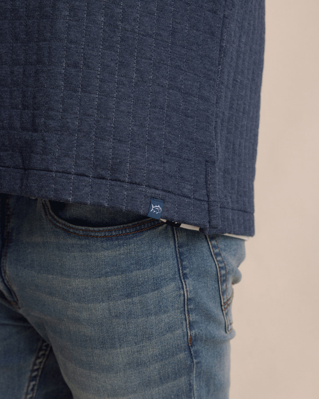 Southern Tide Fairwood Quilted Knit Shacket: Dress Blue