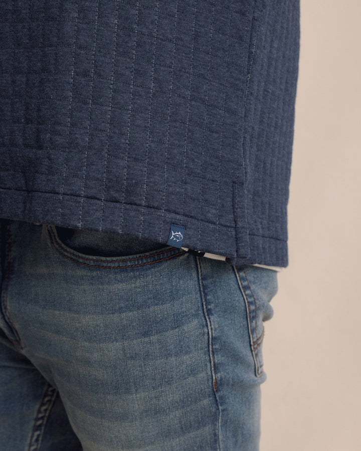 Southern Tide Fairwood Quilted Knit Shacket: Dress Blue