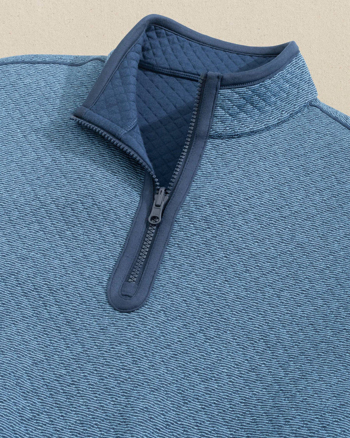 Southern Tide Oak Island Reversible Quarter Zip: Dress Blue