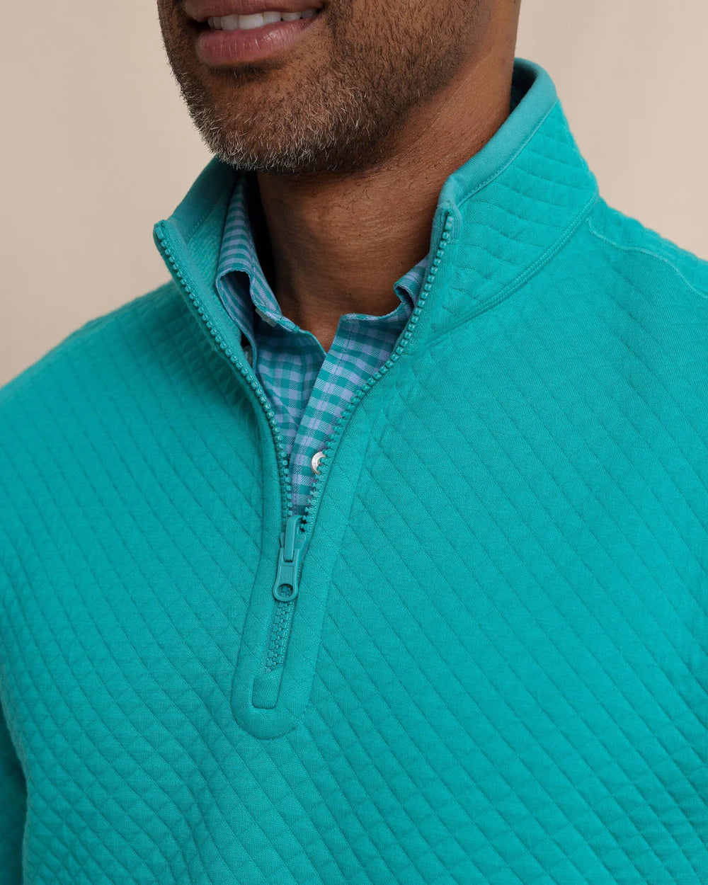 Southern Tide Oak Island Reversible Quarter Zip: Spruce Shade