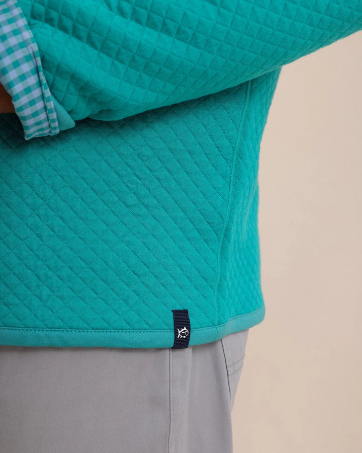 Southern Tide Oak Island Reversible Quarter Zip: Spruce Shade