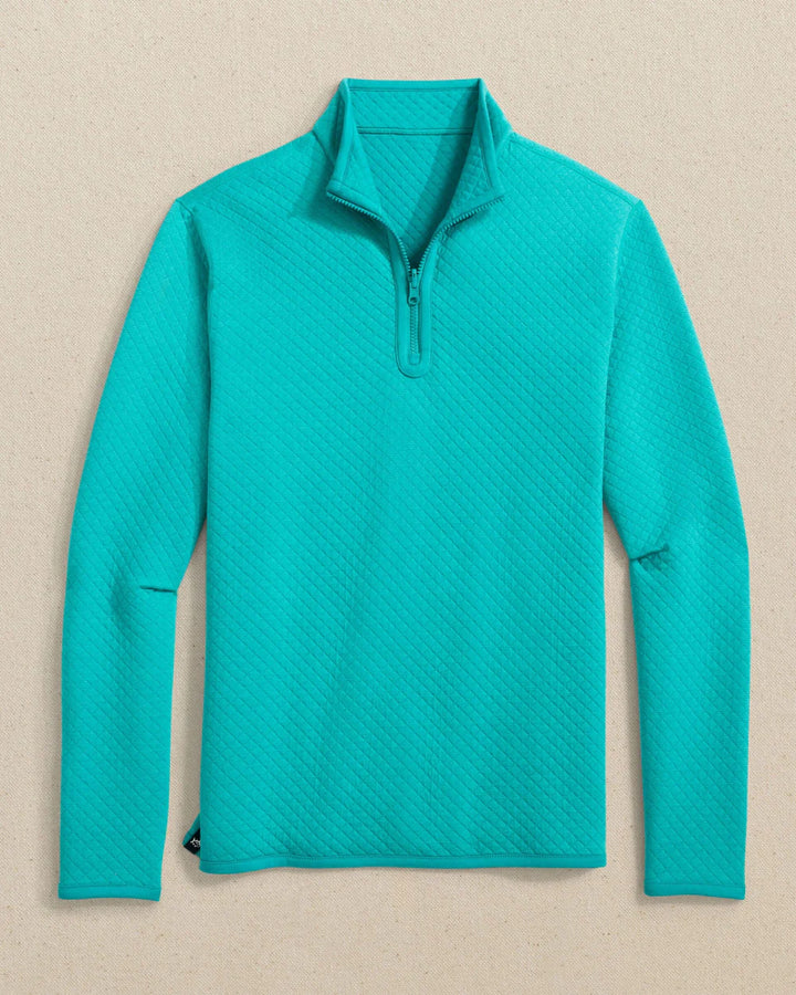Southern Tide Oak Island Reversible Quarter Zip: Spruce Shade