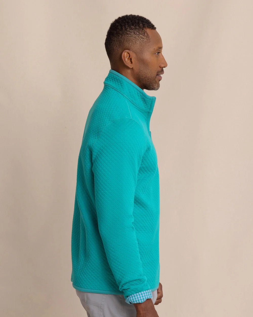 Southern Tide Oak Island Reversible Quarter Zip: Spruce Shade