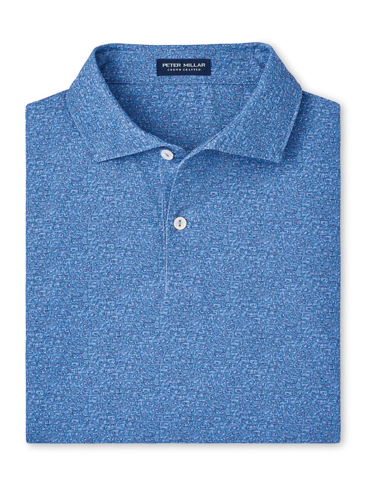 Peter Millar Crown Crafted Radio Star Jersey Performance Jersey Polo: Brook Blue