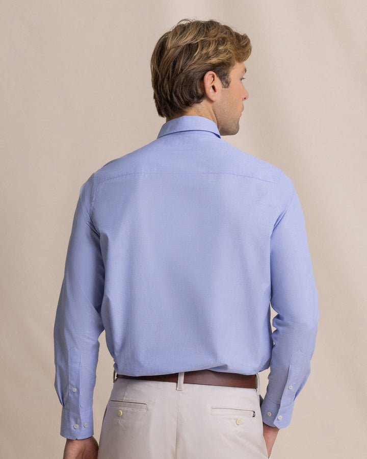 Southern Tide Offshore End on End Sport Shirt: Light Blue